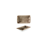 Bonna China Earth 6" x 3.75" x h:1.25" 6 oz. Rectangular Brown Porcelain Deep Plate (Set of 2)